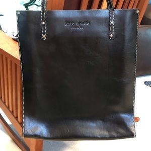 Kate Spade Black Leather Magazine Tote